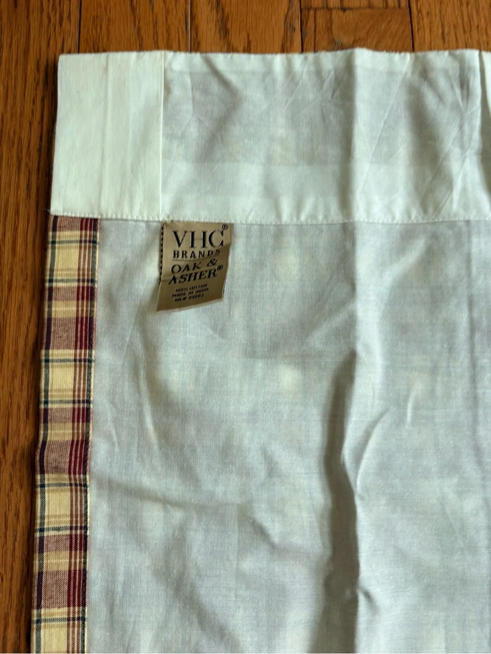 VHC Brands, Beckham, Cotton, 16x72, Patchwork Valance, Red